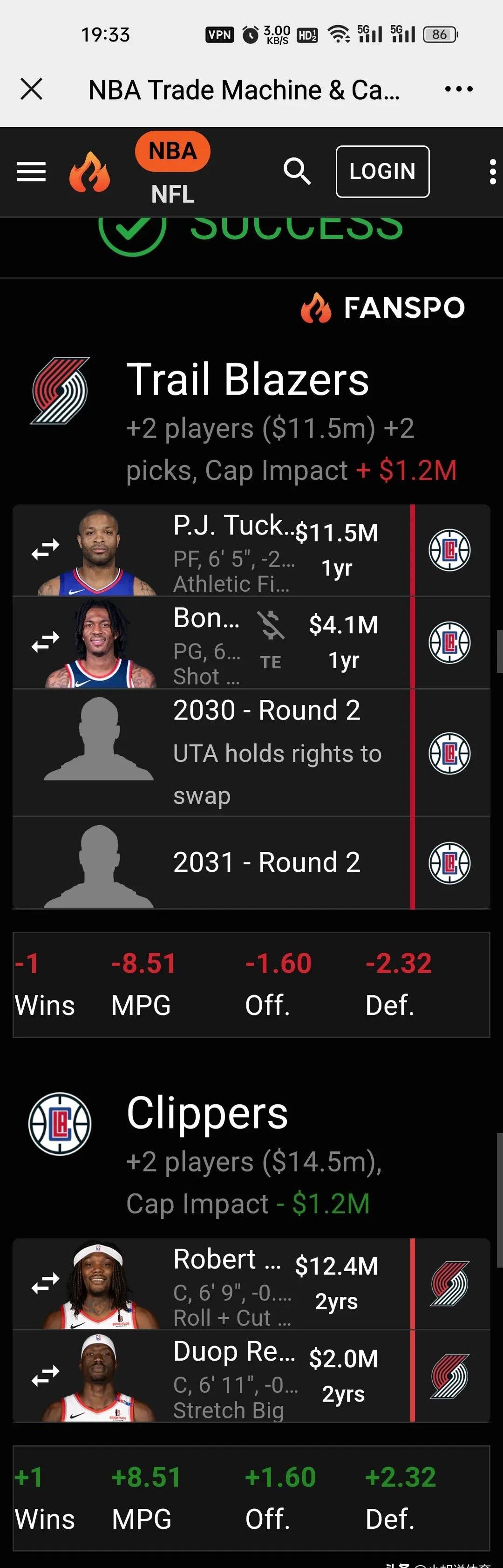 关于开拓者队球员状态回升，期待反弹的信息